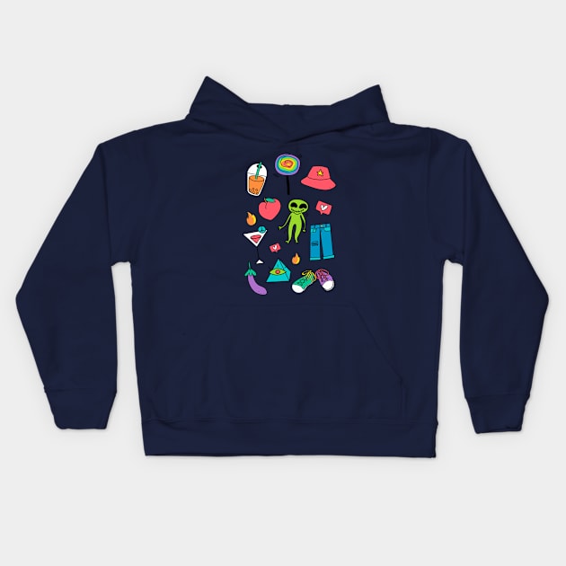 Alien Weird Collection Kids Hoodie by Mako Design 